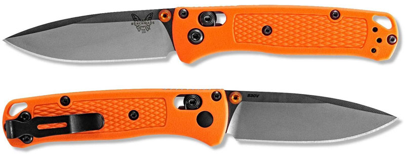 Benchmade Mini Bugout 533 Knife Satin S30v Drop Point Orange Grivory Axis Lock Folder 6374