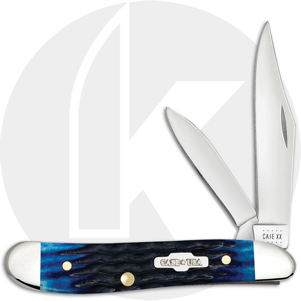 Case Knives Case Peanut Knife, Navy Blue Bone Handle, CA-2802