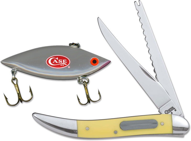 Case Yellow Synthetic Fishing Knife 4-1/4 Closed Gift Set