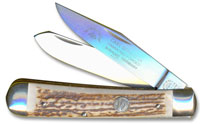 Eye Brand Knives: Mini Trapper Knife, Stag Handle, EB-20SSDS