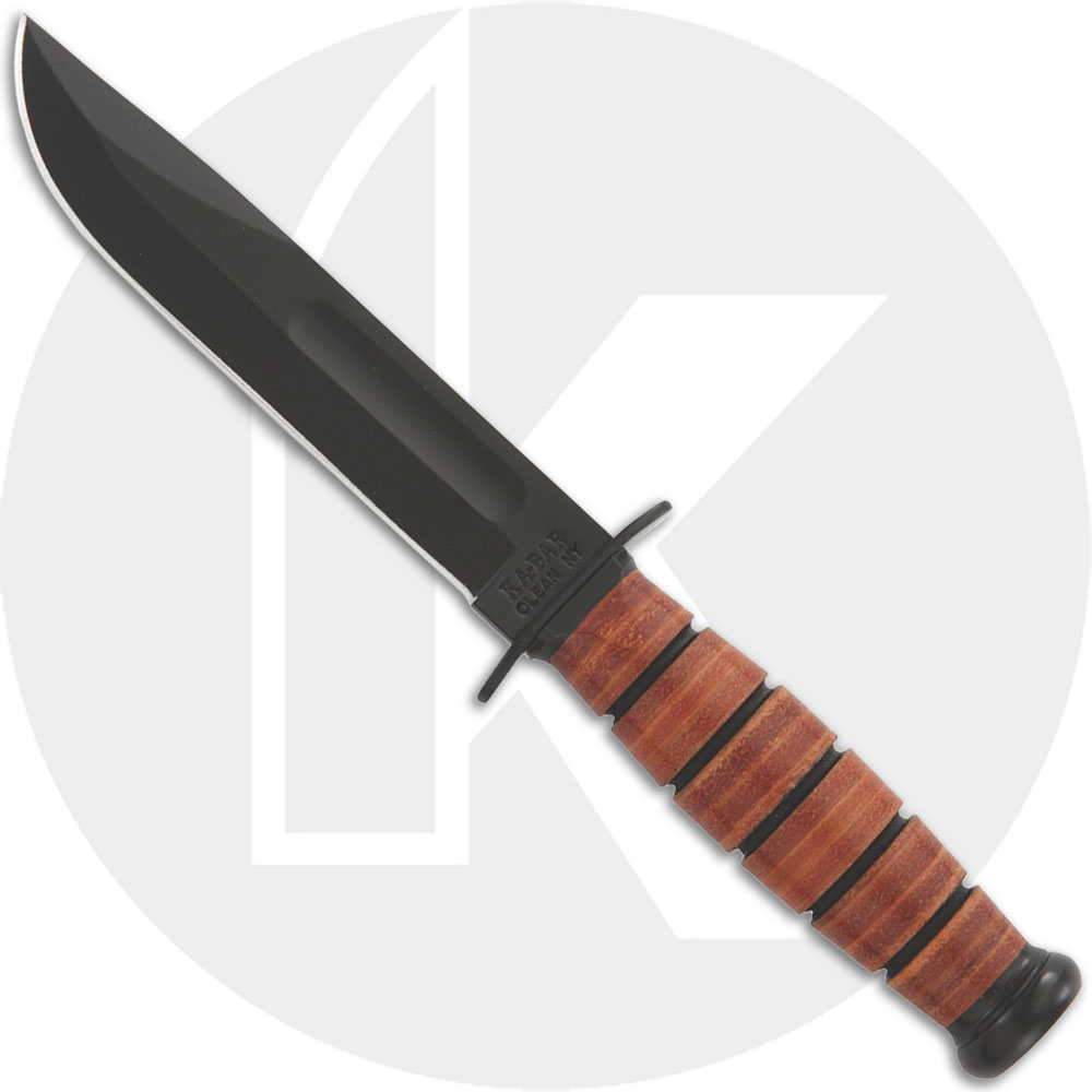 Short KABAR USMC, Plain Edge with Leather Sheath, KA-1250