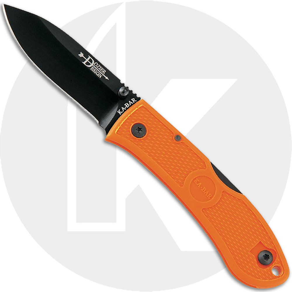 KA-BAR Knives KABAR Dozier Folding Hunter, Orange Handle, KA-4062BO