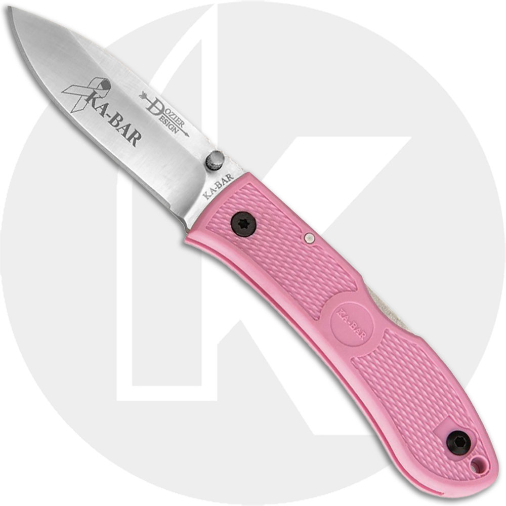 KA-BAR Knives KABAR Dozier Folding Hunter, Pink Handle, KA-4062PK