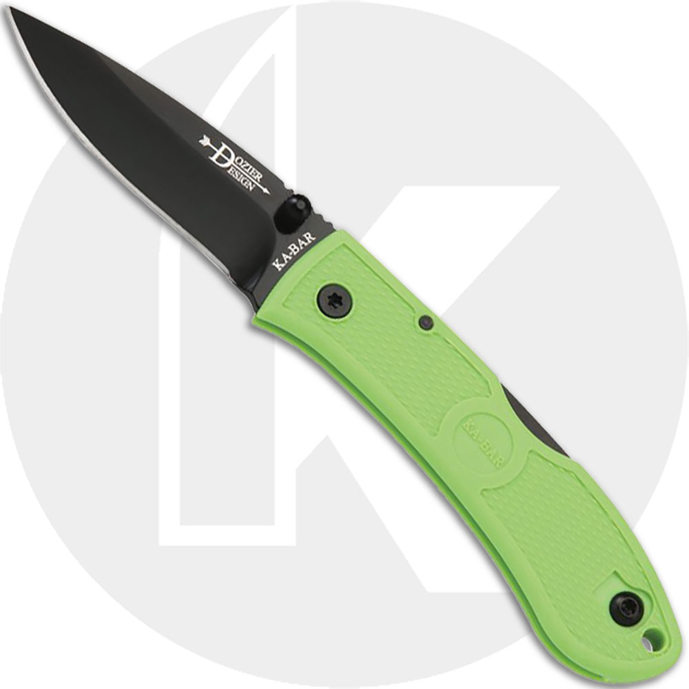 KABAR Mini Dozier Folder, Zombie Green, KA-4072ZG