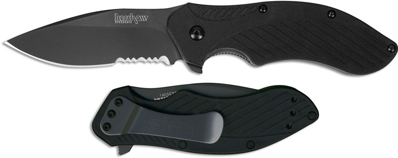  Kershaw Clash Pocket Knife, Black Serrated (1605CKTST