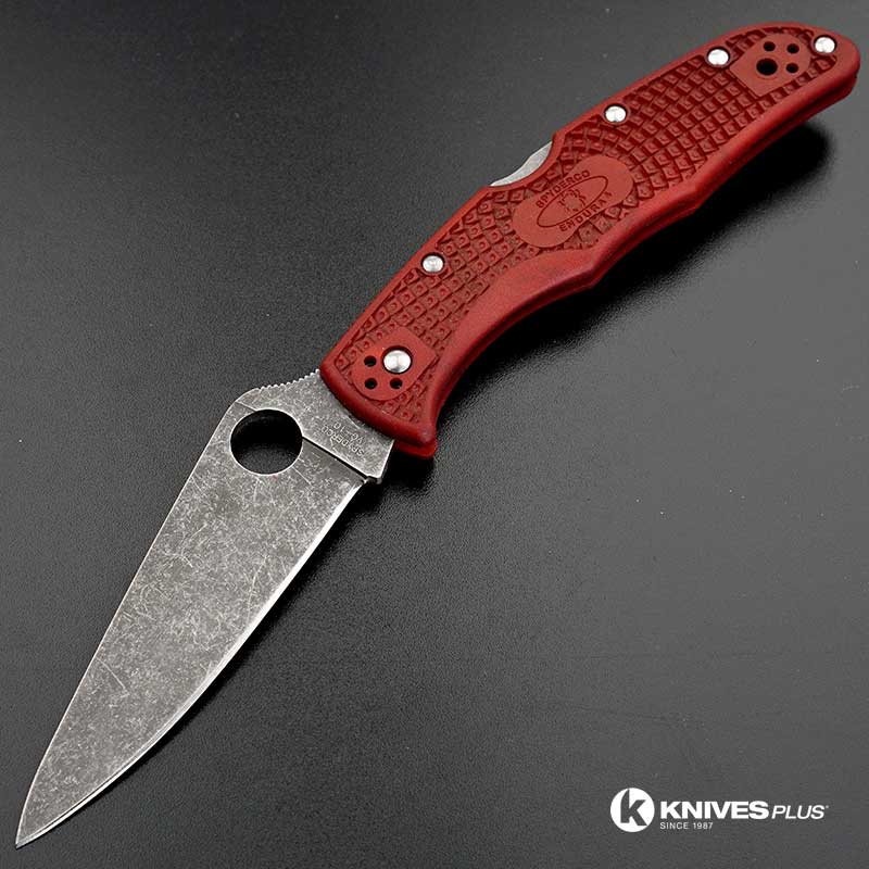 MODIFIED Spyderco Endura 4 - The Red Dragon - Acid Wash - Rit Dyed Handle