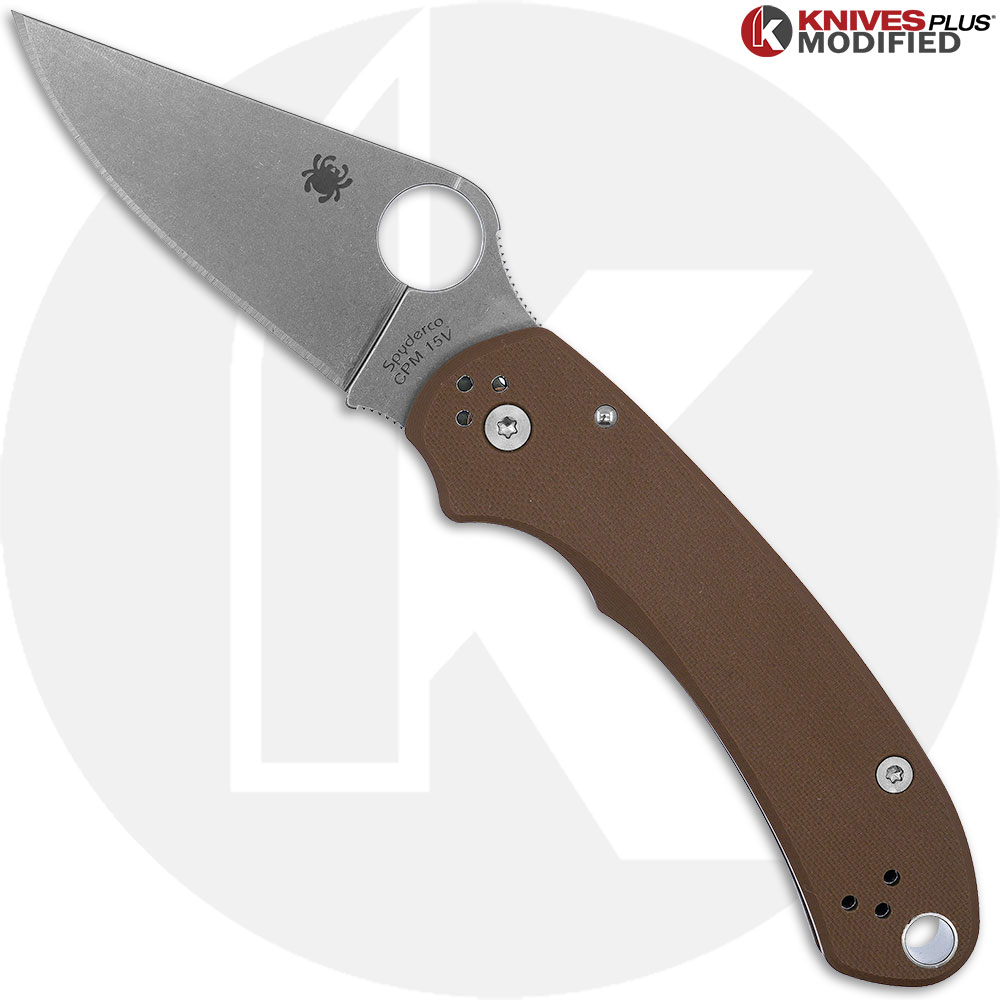 MODIFIED Spyderco Para 3 Knife 15V Sprint Run + AWT Skinny Cut