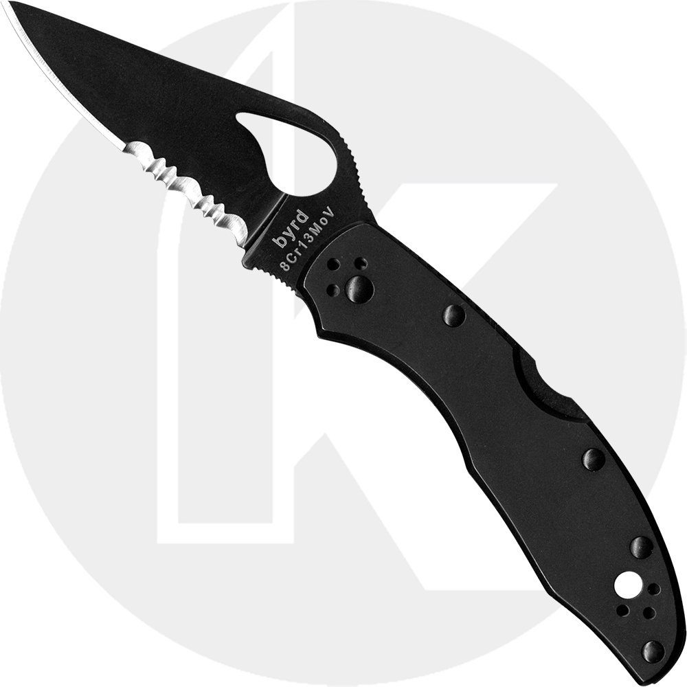 Knife, Byrd Serrated Edge Rigged,S/S Shackle & Cli