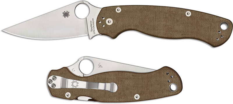 Spyderco Para Military 2 Knife - C81MPCW2 - Cru-Wear Blade - Brown 