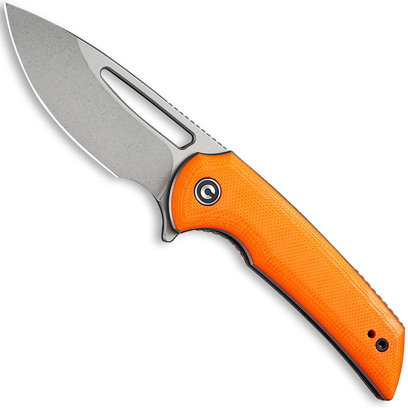 Civivi Odium Knife C2010b Stonewash D2 Drop Point Orange G10