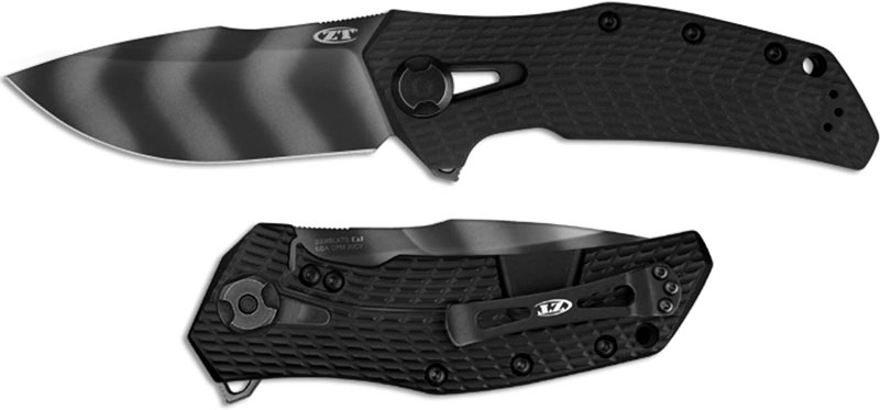 Zero Tolerance 0308BLKTS - BlackWash Tiger Stripe Drop Point 