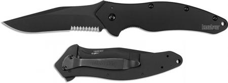 Kershaw Black Shallot Knife, Part Serrated, KE-1840CKTST