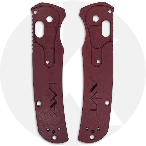 AWT Benchmade Bugout Scales - Checker Milling - Exclusive Oxblood Type III Hard Coat