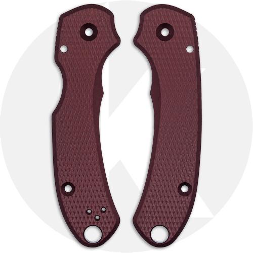 AWT Agent Spyderco Para 3 Skinny Scales - Checker Milling - Exclusive Oxblood Type III Hard Coat 