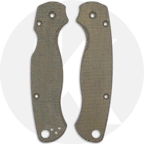 AWT Custom Canvas Micarta Scales for Spyderco Para Military 2 Knife - OD Green - USA Made