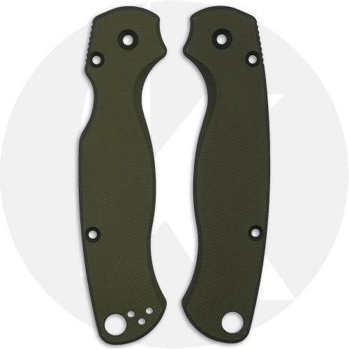 AWT Spyderco Para Military 2 CruCarta Scales - Agent Series - OD Green Anodized - USA Made