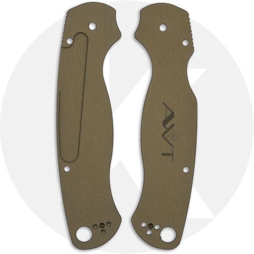 AWT Spyderco Para Military 2 CruCarta Scales - Agent Series - FDE Anodized - USA Made