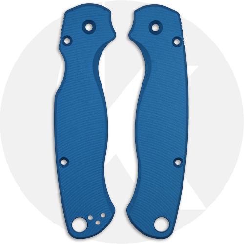 AWT Spyderco Para Military 2 CruCarta Scales - Agent Series - Cobalt Blue Anodized - USA Made