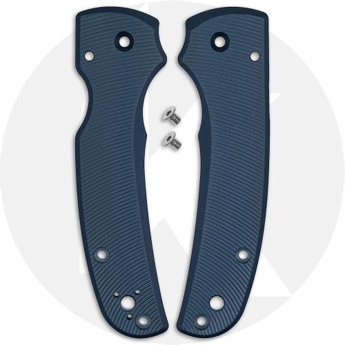 AWT Spyderco Shaman Scales - Aggressive Agent Series - Contoured - Clip Side Liner Delete - Exclusive Midnight Blue Type III Hard Coat