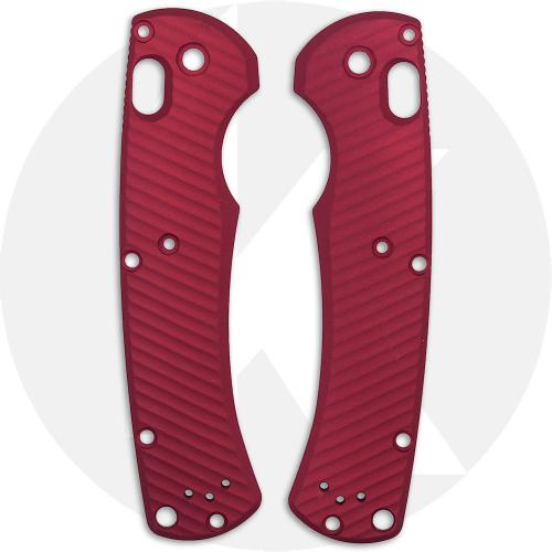 AWT Benchmade Taggedout Scales - Archon Series - Weathered Red Anodized - USA Made