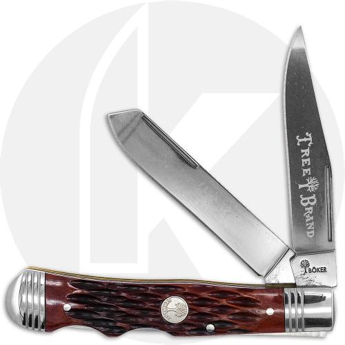 Boker Double Lock Trapper 110869 Knife - D2 Steel Blades - Jigged Brown Bone - German Import