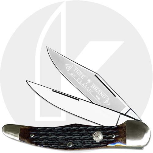 Boker Folding Hunter Knife 112020AB - Jigged Appaloosa Bone - Solingen Carbon Steel - German Made