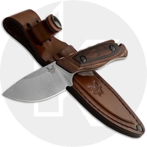 Benchmade Hidden Canyon Hunter 15017 - CPM S30V Drop Point Fixed Blade - Stabilized Wood Handle - Hunting Knife - USA Made