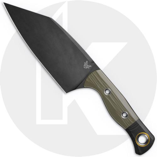 Benchmade Station 4010BK-01 Culinary Knife - Black CPM154 Clip Point - OD Green G10/Carbon Fiber - Gray PIM Sheath