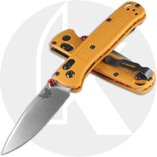 Benchmade Mini Bugout 533-08 Knife - Satin S30V Drop Point - Daybreak Yellow Grivory - USA Made