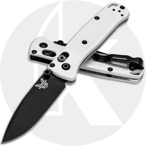 Benchmade Mini Bugout 533BK-1 Knife - Black S30V Drop Point - White Grivory - AXIS Lock Folder - USA Made