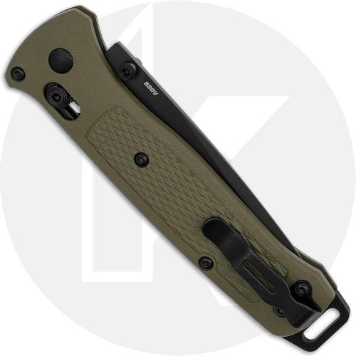 Benchmade Bailout 537BK-06 Knife - Plain Edge Black S30V Tanto - Ranger Green Grivory - USA Made