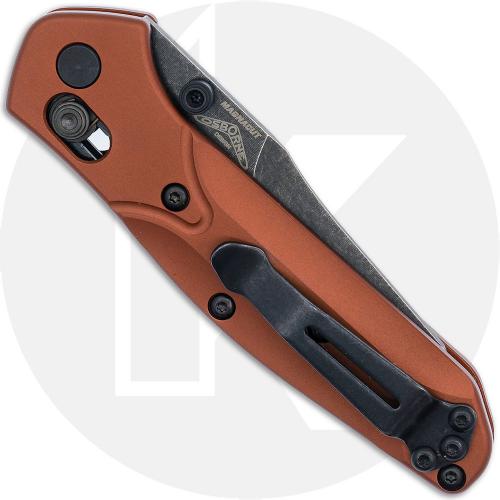 Benchmade Mini Osborne 945BK-03 Knife - Black CPM-MagnaCut Reverse Tanto - Burnt Copper Alunimum - USA Made