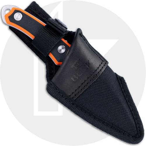 Buck Alpha Scout Select 662ORS Fixed Blade Knife - Stonewash 420HC Drop Point - Orange/Black GFN Handle - Black Nylon Sheath - U