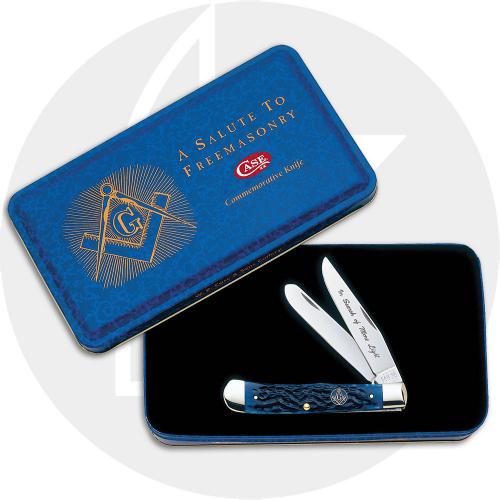 Case Knives: Case Masonic Trapper Knife with Tin, CA-1058