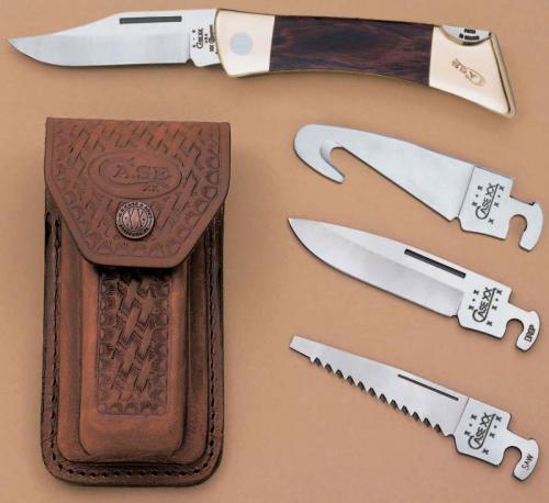 Case Knives: Case XX Changer Knife, Rosewood with Gut Hook, CA-137