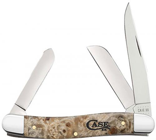 Case Medium Stockman Knife 16564 Natural Box Elder Wood 7318SS