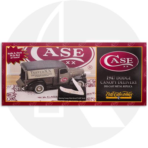 Case 01874 2000 ERTL Truck - 6th Edition - 1947 Dodge Canopy Delivery Van - Natural Bone Mini Folding Hunter - Discontinued - BNIB