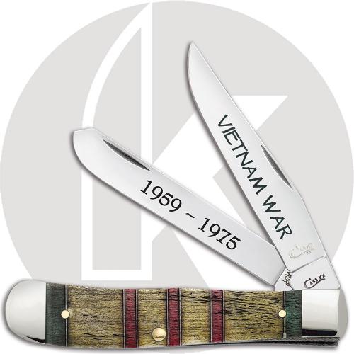 Case 22040 Vietnam War Trapper Knife Gift Set Embellished Smooth Natural Bone 6254SS