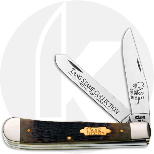 Case Trapper 2250G Knife - Tang Stamp Collection - Jigged Burnt Sugar Bone - 6254SSM - Discontinued - BNIB