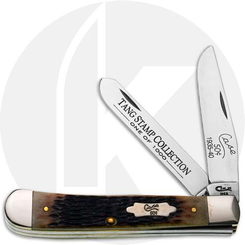 Case Trapper 2255 Knife - Tang Stamp Collection - Jigged Burnt Sugar Bone - 6254SSM - Discontinued - BNIB