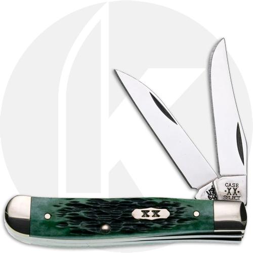 Case Select Trapper 02430 Knife - Bermuda Green Bone - 6207SS - Discontinued - BNIB