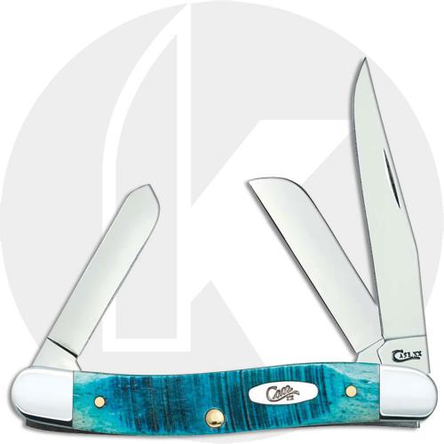 Case Medium Stockman Knife 25597 Caribbean Blue Bone 6318SS