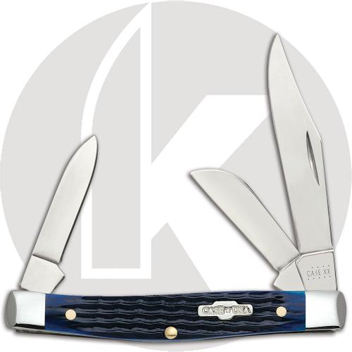 Case Knives: Case Medium Stockman Knife, Navy Blue Bone Handle, CA-2806