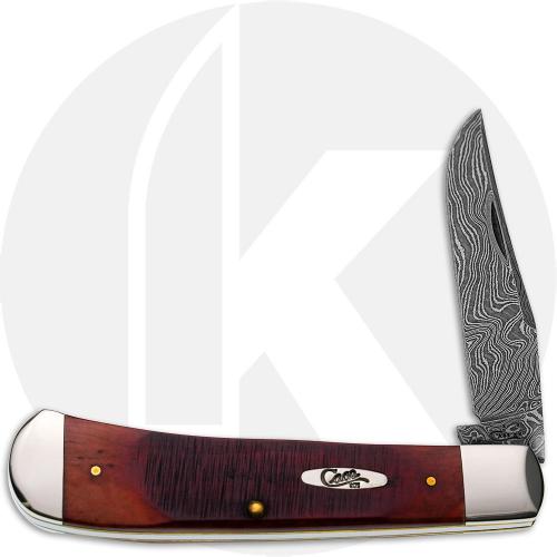 Case Tony Bose Back Pocket 31302 Knife - Damascus - Sawcut Chestnut Bone - TB61546DAM - Discontinued - BNIB