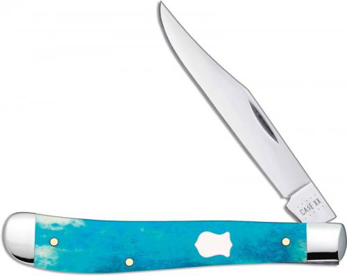 Case Slimline Trapper Knife 50668 Caribbean Blue Bone 61048SS