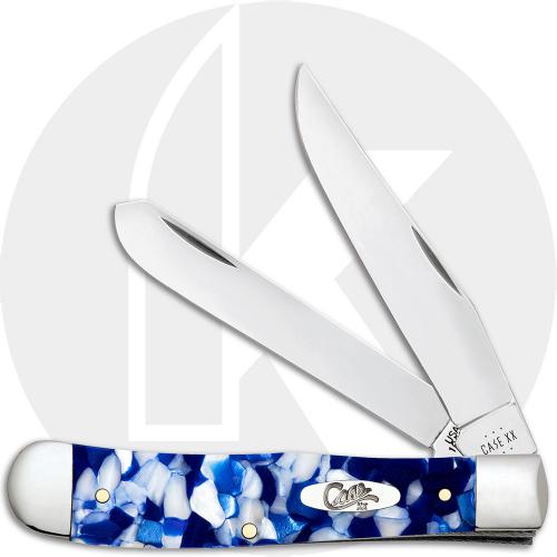 Case XX Trapper 50720 Knife - Smooth Blue Crackle Kirinite - 10254SS