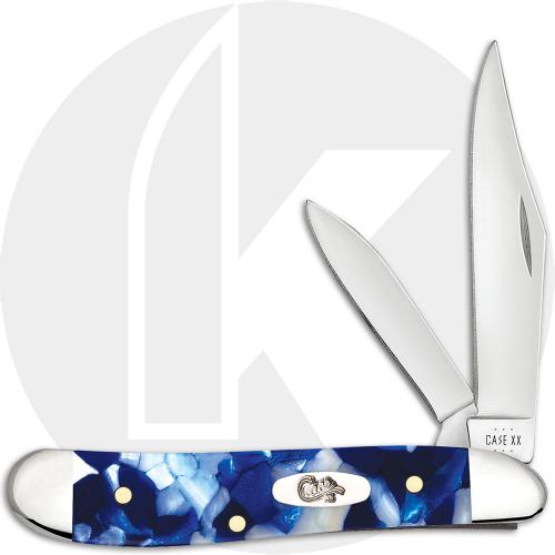 Case XX Peanut 50723 Knife - Smooth Blue Crackle Kirinite - 10220SS