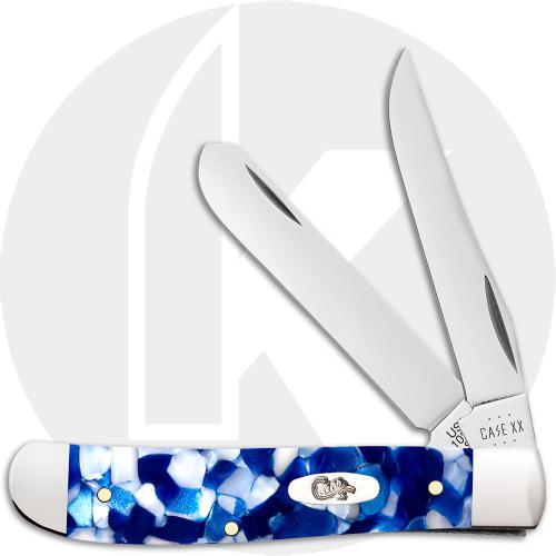 Case XX Mini Trapper 50725 Knife - Smooth Blue Crackle Kirinite - 10207SS