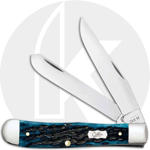 Case Trapper Knife 51850 - Pocket Worn Mediterranean Blue Bone - 6254SS