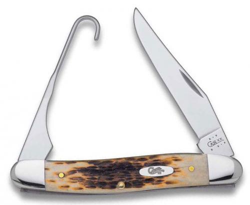 Case Knives: Case Amber Bone Bird Hunter Knife, CA-53